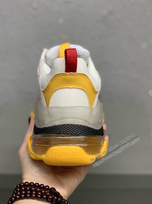 Balenciaga經典款男女鞋 巴黎世家頂級版本Triple S厚底氣墊大底LOGO老爹鞋 Balenciaga情侶款老爹鞋  hdbl1274